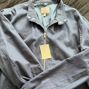 ASOS Men's Steel Navy Blue Bomber Jacket